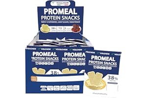 Volchem Promeal Protein Snacks 38, Snack Proteico al 38% di Proteine, con Vitamine, Senza Grassi Idrogenati, Conservanti e con Pochi Zuccheri (Cioccolato bianco)