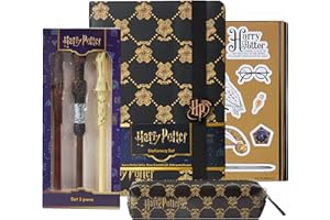 Get Trend Harry Potter Set Papeterie Joli Cahier Trousse Kawaii Autocollants Stylos Baguette Fourniture Scolaire Hogwarts Idée Cadeau (Noir Harry Potter)
