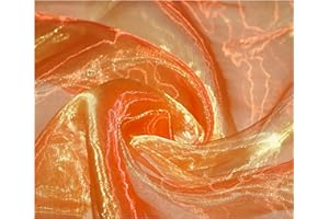 THEFABRICTRADE 3 Metres Crystal Organza Voile Fancy Dress Costume Decorations Fabric 150cm Wide *UK Based Seller* (TT-10 Fiery Orange)