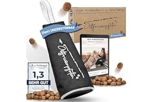 Ostfriesenpfoten® - extrem strapazierfähiger Futterbeutel 'Enno' | ohne Metallösen | Schwarz | Größe S | geeignet für alle Hunderassen - waschbarer Futterdummy inkl. eBook für Ihr Agility-Training