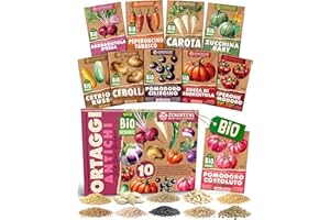 ZenGreens® - Set di Semi di Ortaggi Antichi bio (10 pezzi) - 10 Semi di Ortaggi Antichi per Coltivazione Facile in Giardino, Balcone o Serra - Semi da Piantare - Sementi