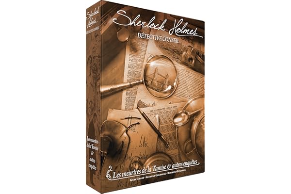 Asmodee - Sherlock Holmes Detective Conseil: Les Meurtres De La Tamise & Autres Enquêtes - Jeu de Société d'Enquête pour Enfants dès 12 Ans - 1 à 8 Joueurs - As d'or - en Français - Space Cowboys