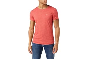 Tommy Jeans Mężczyźni Tjm Slim Jaspe C Neck T-Shirt, Głęboki Karmazyn, XXS