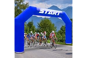 Heipigo 20ftx13ft Inflatable Arch with 280W Blower, Blue Inflatable Archway with Start Finish Race Banner for Marathons, Fundraisers, Outdoor Advertising Commerce
