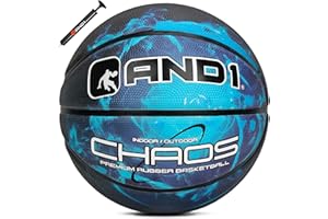 AND1 Chaos Basketball: Offizielle Verordnung Größe 7 (74,9 cm) Gummi-Basketball – tiefer Kanal-BAU-Streetball, hergestellt für Indoor-Outdoor-Basketballspiele