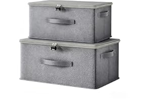 Uwenkjie Lockable adult toy storage box set - cationic fabric foldable storage box with lid, suitable for male and female toys, clothing, documents, medicines, etc