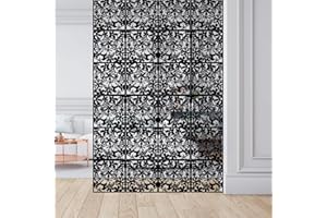 Exnemel 12 pezzi di schermo divisorio sospeso, divisorio fai da te in PVC con fiore a farfalla per Home Hotel (nero)