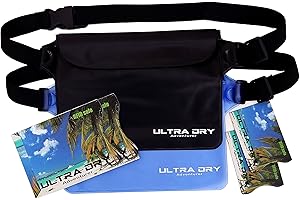ULTRA DRY ADVENTURER Waterproof Pouches Bags with Adjustable Waist Strap & RFID Identity Theft Protection Sleeves Keeping Your Phone & Valuables Safe & Dry, Perfect for Boating Swimming Snorkeling Kayaking
