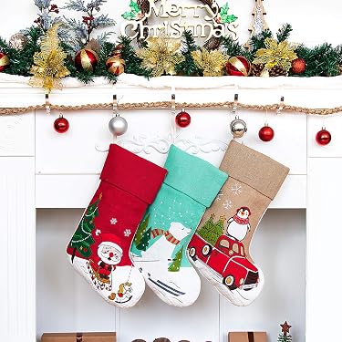 Personalisiert Weihnachtsstrumpf Mit Initiale – 14x18 Cm Bestickt, Weiches Plüschbündchen