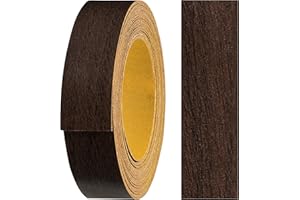 HAGGIY Samoprzylepna taśma do krawędzi z melaminy, 18 mm x 5 m, bezpieczne trzymanie, okleina do desek regałowych/płyt drewnianych (ciemny orzech), taśma do krawędzi mebli