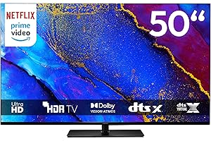 MEDION TV 50 Pouces (125,7 cm) Television (Smart TV, 4K, Dolby Vision HDR, Prime Video, Disney+, Dolby Atmos, DTS X, Compatible avec Google TV, PVR, Bluetooth, MD 850400)