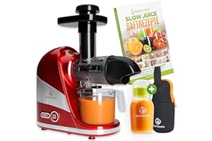 ‎NUTRILOVERS Nutrilovers Slow Juicer - Deutsche Marke - Entsafter Obst und Gemüse Saftpresse elektrisch Kompakt Edelstahl Spülmaschinenfest BPA-frei Inkl. Rezeptbuch, Nutri-App, Trinkflasche