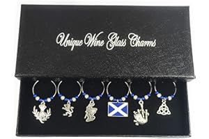 LIBBYSMARKETPLACE.COM Scottish / Scotland Wine Glass Charms with Gift Box Handmade by Libby's Market Place by Libby's Market Place