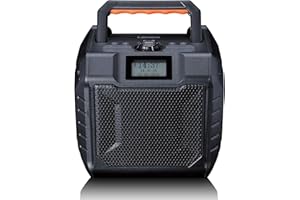 Lenco ODR-160BK radio outdoorowe – radio DAB+/FM, głośnik Bluetooth, odporny na uderzenia i wodoszczelny, czytnik kart SD, AUX-In, 35 W RMS, 20 godzin pracy baterii, funkcja ładowania USB