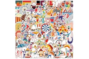 AUCEKO Set di 100 adesivi con motivo circo, impermeabili, in vinile per laptop, bambini, auto, moto, skateboard, bagagli, valigie, computer, graffiti Decal