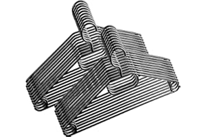 100 Stück - Kleiderbügel Schwarz Kunststoff Bügel drehbarer Haken + Schuhlöffel - Made in EU - Umweltfreundlich da 100% Recyclingmaterial, Centi