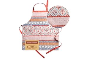 Maison d' Hermine Schürze, 100% Baumwolle, 1 Stück, verstellbarer Nackenriemen, Schürze mit Mitteltasche und langen Bändern für Damen, Herren, Koch
