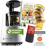 *Testsieger* NUTRI-PRESS NO.1 Slow Juicer Profi Entsafter Max Saftausbeute 3 Siebe Saft, Smoothie, Frucht-Eis Sehr leise, BPA