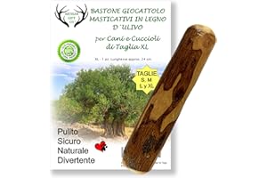 ARTISAN GIFT CO Bastone da Masticare/Rosicchiare in Legno d‘Ulivo per Cani (XL - 24cm) 1 pz