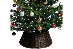 RELSY Weiden-Weihnachtsbaum-Rock, braun/schwarz, Weihnachtsbaumkorb, Weihnachtsbaumrock, Rattan, Weihnachtsbaumrock für jede Baumgröße (groß, schwarz/braun)
