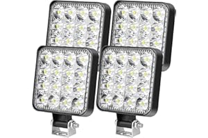 HOSPAOP LED Arbeitsscheinwerfer 12V Strahler 48W Offroad Zusatzscheinwerfer IP67 Auto Scheinwerfer Rückfahrscheinwerfer Beleuchtung für Trecker Bagger SUV UTV ATV, 4 Pack
