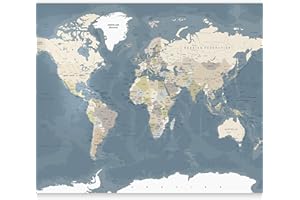 murando Papier peint intissé Carte du monde 250x175 cm Décoration Murale XXL Poster Tableaux Muraux Tapisserie Photo Trompe l'oeil Ornament Continent Carte k-B-0063-a-a