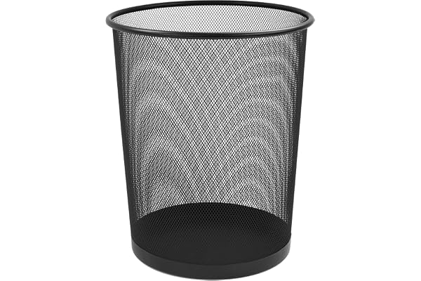 Osco Mesh Waste Bin Lightweight Sturdy Scratch-resistant Dia250xH275mm Black Ref WB35 B