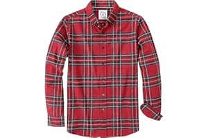 Dubinik® Camicia Flanella Uomo Camicia Quadri Uomo Cotone Casual Button Down Invernale Camicia in Flanella Leggera con Tasche