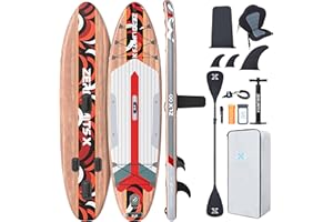 ZLX Stand Up Paddle Board mit Sitz 320cm Inflatable Paddle Board für Erwachsene Anfängerfreundlich Breites Stabiles Anti-Rutsch-Deck, Pumpe, Verstellbares SUP Paddle