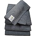 SOFTSPUN Microfiber Cloth - 4 pcs - 40x40 cms - 340 GSM Grey- Thick Lint & Streak-Free Multipurpose Cloths - Automotive Micro