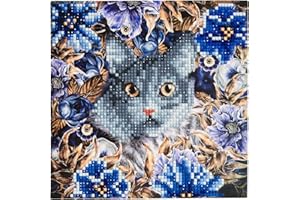 Craft Buddy Brand Name Crystal Art Chat et Fleurs