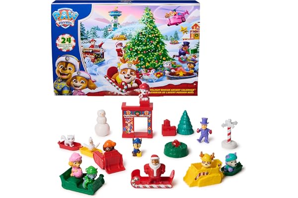 Paw Patrol - Pat Patrouille - Calendrier de l'Avent Pat Patrouille 2025 - Calendrier de L'Avent Noël 24 Surprises, Figurines Et Accessoires Exclusifs - Jouet Enfant 3 Ans Et +