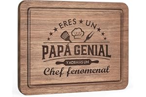 NIYEWSOR Regalo Padre, Regalos Padre, Tabla de Cortar Cocina de Madera para Papá, Regalos Papá Cumpleaños, Dia del Padre Regalos para Padre, 28 x 21 x 1.2 cm