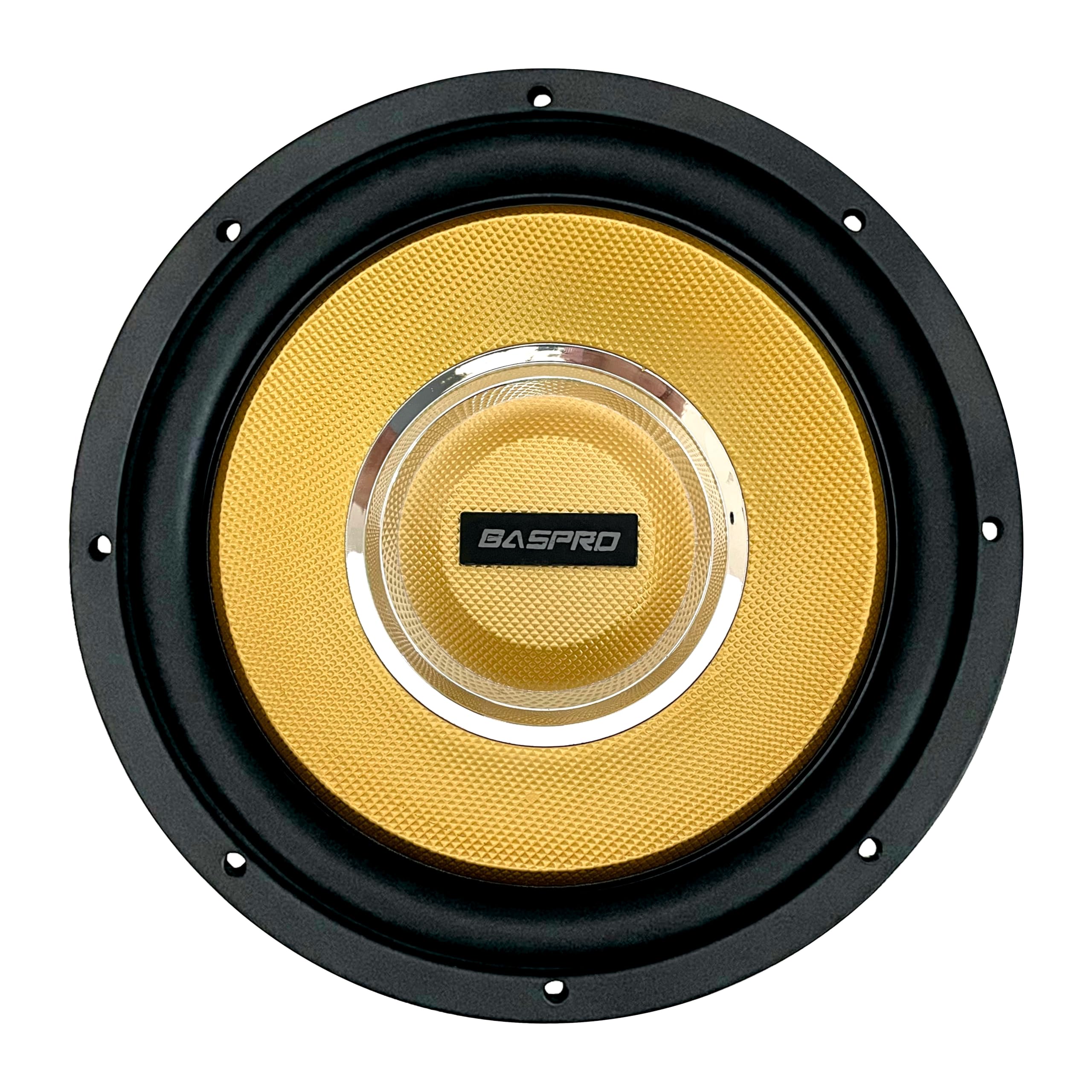 BASPRO SW-1205 (Golden) 12 inch Double Magnet Subwoofer with 260W RMS / 2400W MAX Power 4 ohm Golden- Silver Designish Cone for Automotive and Home Bass Audio Systems