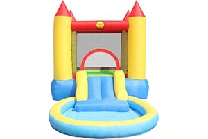 HAPPY HOP Duplay 12ft Bouncy Castle with Slide and Splash Pool