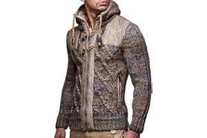 Leif Nelson Męski kardigan kurtka z kapturem LN-20525