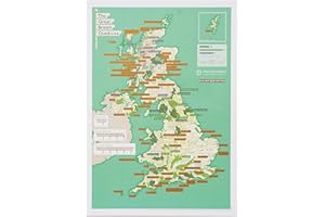 MAPS INTERNATIONAL Scratch Off British National Parks & Outdoors Poster Gift for Nature Outdoor Lovers - 30 (w) x 42 (h) cm