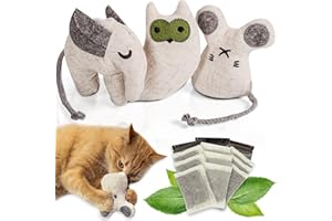 ne&no KATZENSPIELZEUG MIT KATZENMINZE | 3er Set Spieltiere mit 9 Katzenminze Beutel (je 1,5g) | Catnip Spielzeug für Katzen | Katzenspielzeug nachfüllbar