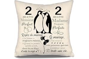 AOSUMIN 2 Ans à être Parfait - Cadeau d'Anniversaire de Mariage pour Les Couples - Joyeux 2 Ans de Mariage