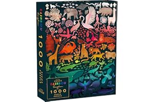 Elena Essex Puzzles for Adults - Rainbow Kingdom | 1000 Piece Puzzle | Jigsaw Puzzles 1000 pieces | Pride Rainbow Animal Gradient Puzzle | Adult Puzzles Size 20 x 28 inches