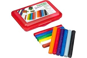 Weible Spiele 08340-1 - Schul-Knetbox mit 12 Rollen Knetmasse, rot, Sortiert