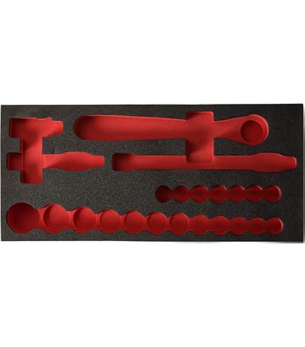 FACOM PM.MODS161-3 Tray, Foam, Black/Red FACOM PM.MODS161-3 Tray, Foam, Black/Red