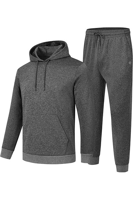Ensemble De Survêtement 2 Pcs Pour Hommes Avec Doublure En Sherpa Pais Chaud Thermique Polaire Sweatpant Tenues De Sport D Hiver