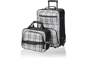 Rockland - Juego de Maletas Adulto Unisex, Black Cross (Negro) - F102-RED