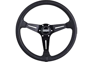 OCC MOTOR SPORT OCC MOTORSPORT VOLANT MODÈLE CLASSIC CUIR PERFORÉ AVEC BRAS NOIR - VOLANT PLAT COMPLET 90 MM - 350 MM (14 POUCES)