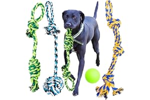 Youngever 4 Pacchi Giocattoli per Cani, Corda per Cani, Giocattoli per Cani da Masticare per Cuccioli per Cani di Taglia Grande