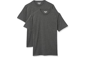 Amazon Essentials Koszulka Mężczyźni Regular-fit Short-sleeve Crewneck Pocket T-shirt, Pack of 2 (2 w zestawie)