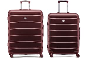 Flight Knight Set of 2 Premium Suitcases - Extra Stong Lightweight Luggage - Hardcase Suitcases with 4 Wheels & Built in Lock - (Set of 2 M+L)