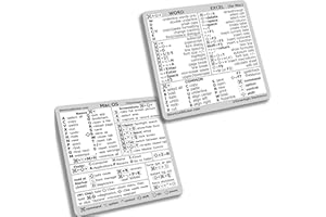 SYNERLOGIC Mac OS (M/Intel) + Word/Excel (for Mac) Quick Reference Keyboard Shortcut Stickers - for MacBook Air/Pro/iMac/Mac/Mini (White, 1 Set)