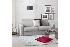 Talamo Italia Divano Letto Elisabetta a 3 posti, Sofà Soggiorno, Made in Italy, Apertura Girevole con Materasso e Rete Inclusi, in Tessuto Imbottito, con braccioli, Cm: 220x95h90, Colore Grigio